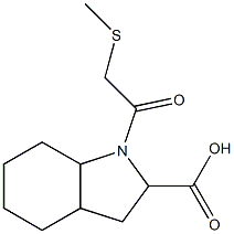 1-[2-(methylsulfanyl)acetyl]-octahydro-1H-indole-2-carboxylic acid Struktur