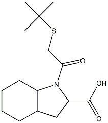 1-[2-(tert-butylsulfanyl)acetyl]-octahydro-1H-indole-2-carboxylic acid Struktur