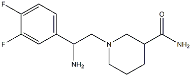 1-[2-amino-2-(3,4-difluorophenyl)ethyl]piperidine-3-carboxamide 化学構造式