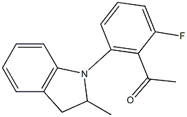 1-[2-fluoro-6-(2-methyl-2,3-dihydro-1H-indol-1-yl)phenyl]ethan-1-one Struktur