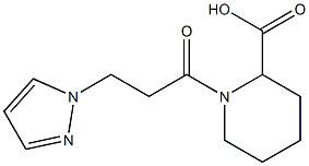 1-[3-(1H-pyrazol-1-yl)propanoyl]piperidine-2-carboxylic acid 化学構造式