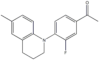 1-[3-fluoro-4-(6-methyl-1,2,3,4-tetrahydroquinolin-1-yl)phenyl]ethan-1-one,,结构式