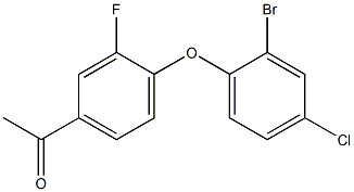 1-[4-(2-bromo-4-chlorophenoxy)-3-fluorophenyl]ethan-1-one 化学構造式
