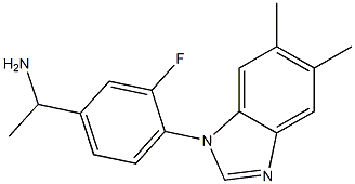 1-[4-(5,6-dimethyl-1H-1,3-benzodiazol-1-yl)-3-fluorophenyl]ethan-1-amine,,结构式