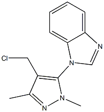 1-[4-(chloromethyl)-1,3-dimethyl-1H-pyrazol-5-yl]-1H-1,3-benzodiazole Structure