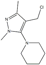 1-[4-(chloromethyl)-1,3-dimethyl-1H-pyrazol-5-yl]piperidine,,结构式