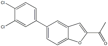 1-[5-(3,4-dichlorophenyl)-1-benzofuran-2-yl]ethanone 化学構造式