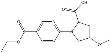 1-[5-(ethoxycarbonyl)pyridin-2-yl]-4-methoxypyrrolidine-2-carboxylic acid,,结构式