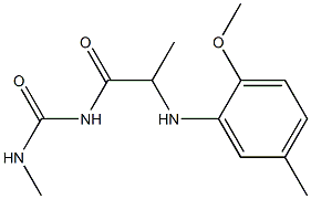 1-{2-[(2-methoxy-5-methylphenyl)amino]propanoyl}-3-methylurea,,结构式