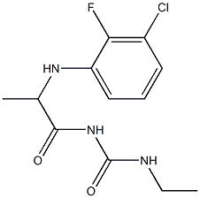 1-{2-[(3-chloro-2-fluorophenyl)amino]propanoyl}-3-ethylurea 结构式