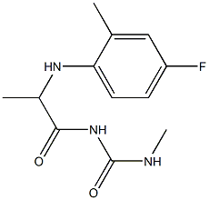  1-{2-[(4-fluoro-2-methylphenyl)amino]propanoyl}-3-methylurea