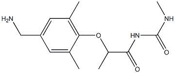 1-{2-[4-(aminomethyl)-2,6-dimethylphenoxy]propanoyl}-3-methylurea,,结构式