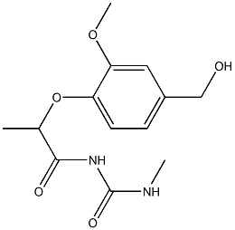 1-{2-[4-(hydroxymethyl)-2-methoxyphenoxy]propanoyl}-3-methylurea,,结构式