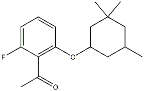 1-{2-fluoro-6-[(3,3,5-trimethylcyclohexyl)oxy]phenyl}ethan-1-one Struktur