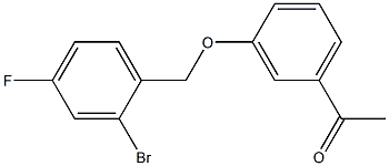 1-{3-[(2-bromo-4-fluorophenyl)methoxy]phenyl}ethan-1-one 化学構造式