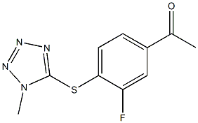 1-{3-fluoro-4-[(1-methyl-1H-1,2,3,4-tetrazol-5-yl)sulfanyl]phenyl}ethan-1-one Struktur