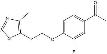 1-{3-fluoro-4-[2-(4-methyl-1,3-thiazol-5-yl)ethoxy]phenyl}ethan-1-one 化学構造式