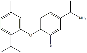 1-{3-fluoro-4-[5-methyl-2-(propan-2-yl)phenoxy]phenyl}ethan-1-amine,,结构式