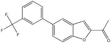 1-{5-[3-(trifluoromethyl)phenyl]-1-benzofuran-2-yl}ethanone Struktur