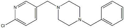 1-benzyl-4-[(6-chloropyridin-3-yl)methyl]piperazine Struktur