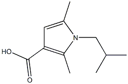 1-isobutyl-2,5-dimethyl-1H-pyrrole-3-carboxylic acid 化学構造式