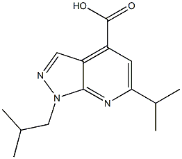 1-isobutyl-6-isopropyl-1H-pyrazolo[3,4-b]pyridine-4-carboxylic acid Structure