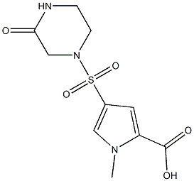 1-methyl-4-[(3-oxopiperazin-1-yl)sulfonyl]-1H-pyrrole-2-carboxylic acid Structure