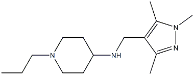 1-propyl-N-[(1,3,5-trimethyl-1H-pyrazol-4-yl)methyl]piperidin-4-amine 结构式