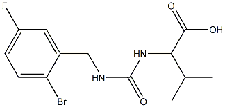 2-({[(2-bromo-5-fluorophenyl)methyl]carbamoyl}amino)-3-methylbutanoic acid,,结构式