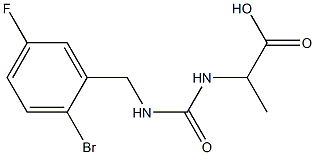 2-({[(2-bromo-5-fluorophenyl)methyl]carbamoyl}amino)propanoic acid 化学構造式