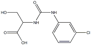 2-({[(3-chlorophenyl)amino]carbonyl}amino)-3-hydroxypropanoic acid,,结构式