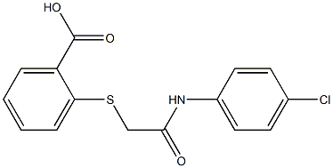 2-({[(4-chlorophenyl)carbamoyl]methyl}sulfanyl)benzoic acid Structure