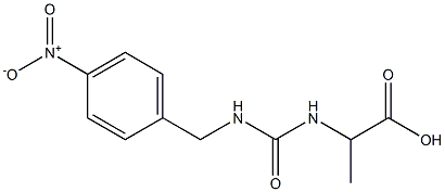 2-({[(4-nitrophenyl)methyl]carbamoyl}amino)propanoic acid 化学構造式