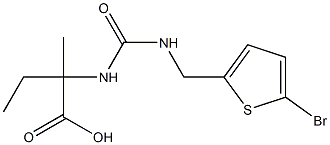 2-({[(5-bromothiophen-2-yl)methyl]carbamoyl}amino)-2-methylbutanoic acid 化学構造式