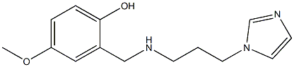 2-({[3-(1H-imidazol-1-yl)propyl]amino}methyl)-4-methoxyphenol Struktur