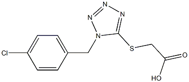 2-({1-[(4-chlorophenyl)methyl]-1H-1,2,3,4-tetrazol-5-yl}sulfanyl)acetic acid 结构式