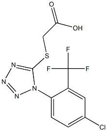 2-({1-[4-chloro-2-(trifluoromethyl)phenyl]-1H-1,2,3,4-tetrazol-5-yl}sulfanyl)acetic acid 化学構造式