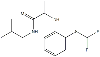 2-({2-[(difluoromethyl)sulfanyl]phenyl}amino)-N-(2-methylpropyl)propanamide 化学構造式