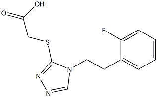 2-({4-[2-(2-fluorophenyl)ethyl]-4H-1,2,4-triazol-3-yl}sulfanyl)acetic acid,,结构式