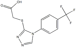 2-({4-[4-(trifluoromethyl)phenyl]-4H-1,2,4-triazol-3-yl}sulfanyl)acetic acid,,结构式