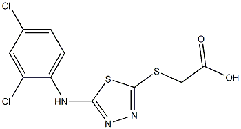 2-({5-[(2,4-dichlorophenyl)amino]-1,3,4-thiadiazol-2-yl}sulfanyl)acetic acid Structure