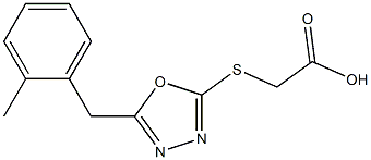 2-({5-[(2-methylphenyl)methyl]-1,3,4-oxadiazol-2-yl}sulfanyl)acetic acid,,结构式