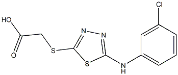 2-({5-[(3-chlorophenyl)amino]-1,3,4-thiadiazol-2-yl}sulfanyl)acetic acid 结构式