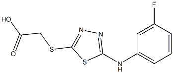 2-({5-[(3-fluorophenyl)amino]-1,3,4-thiadiazol-2-yl}sulfanyl)acetic acid 结构式