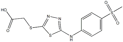 2-({5-[(4-methanesulfonylphenyl)amino]-1,3,4-thiadiazol-2-yl}sulfanyl)acetic acid Structure