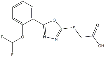 2-({5-[2-(difluoromethoxy)phenyl]-1,3,4-oxadiazol-2-yl}sulfanyl)acetic acid 结构式