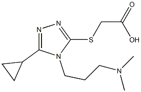 2-({5-cyclopropyl-4-[3-(dimethylamino)propyl]-4H-1,2,4-triazol-3-yl}sulfanyl)acetic acid Struktur
