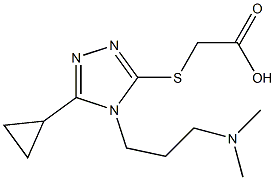 2-({5-cyclopropyl-4-[3-(dimethylamino)propyl]-4H-1,2,4-triazol-3-yl}sulfanyl)acetic acid Structure