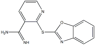 2-(1,3-benzoxazol-2-ylsulfanyl)pyridine-3-carboximidamide 结构式