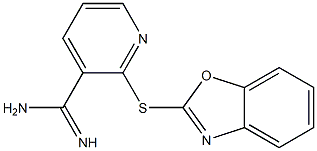 2-(1,3-benzoxazol-2-ylsulfanyl)pyridine-3-carboximidamide,,结构式